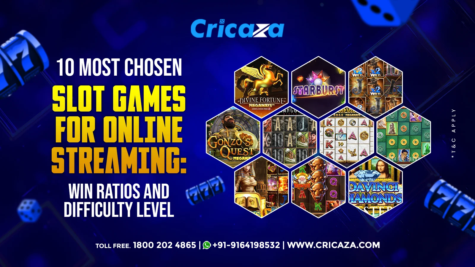 10 Most Chosen Slot Games for Online Streaming Win Ratios and Difficulty Levels