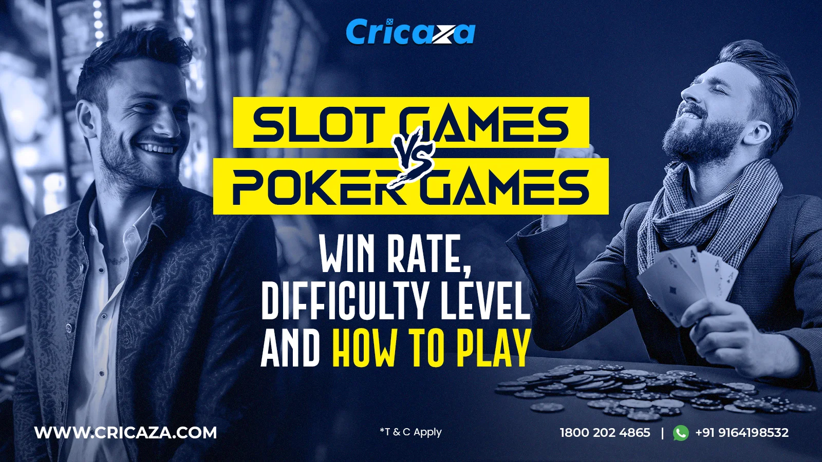 Slot Games vs Poker Games Win Rate, Difficulty Level, and How to Play