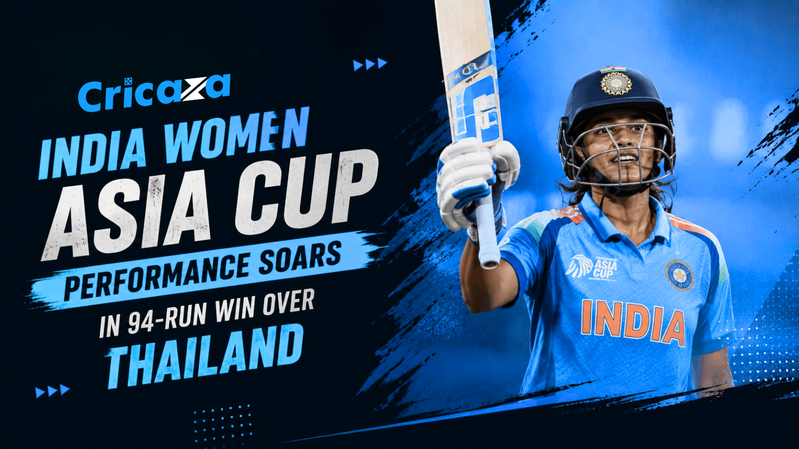 India Women celebrate their 94-run win over Thailand in the Asia Cup